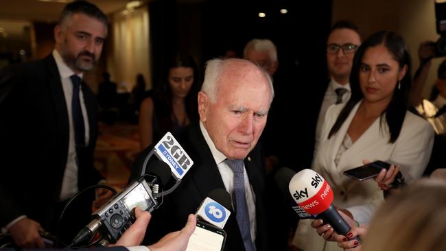 John Howard at the Liberal election party in the Hilton Hotel in Sydney on Saturday night. Picture: Damian Shaw