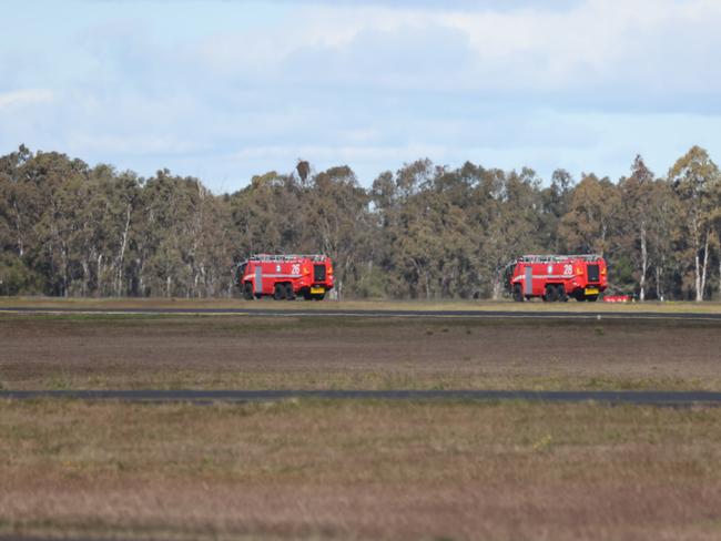 An EA-18G Growler and a F/A-18F Super Hornet both performed separate urgent landings at RAAF Base Amberley on Wednesday. Picture: Supplied