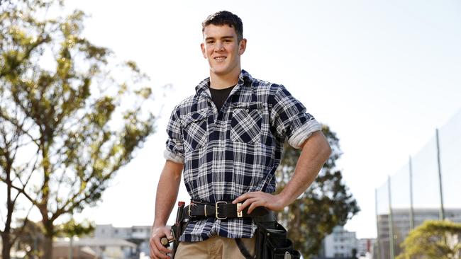 Darby Turner, 17, from Wollongong, is a first year carpentry apprentice. Picture: Jonathan Ng