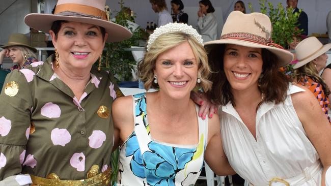 Bev, Kara and Brook at the Rockhampton Jaguar Land Rover Pop-Up Polo on June 3, 2023. Picture: Aden Stokes