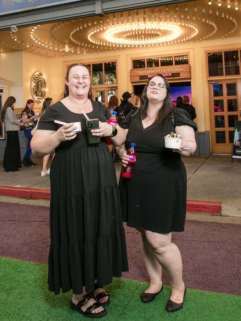 Courtenay and Amber Cudmore on the Green Carpet for the Queensland Premiere of Ã&#146;BeetlejuiceÃ&#147; at Warner Brothers Movie World on the Gold Coast. Picture: Glenn Campbell