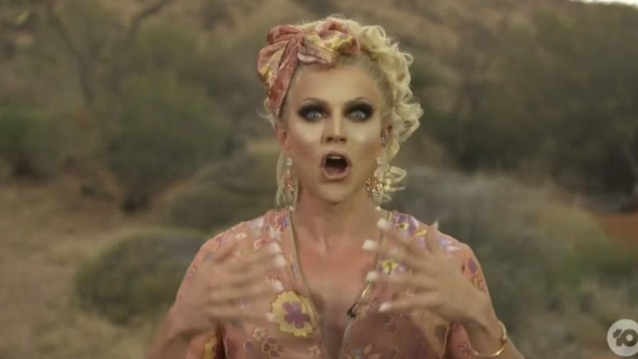 Guest-host Courtney Act wasn’t impressed with Sharon Osbourne’s outburst today. Picture: Channel 10