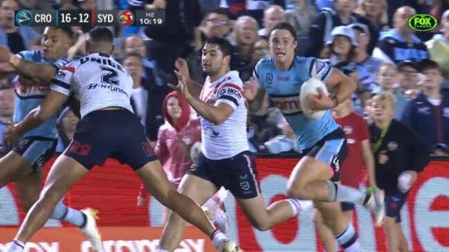 NRL 2023: Fans lose it as Justin Olam crushed in ‘shot of the year ...