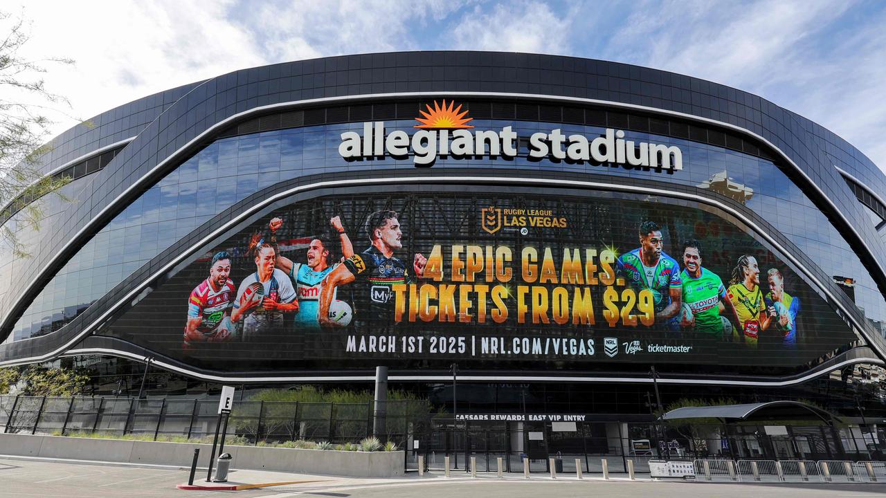 The NRL is taking over Allegiant Stadium. Photo: Ethan Miller/Getty Images/AFP.