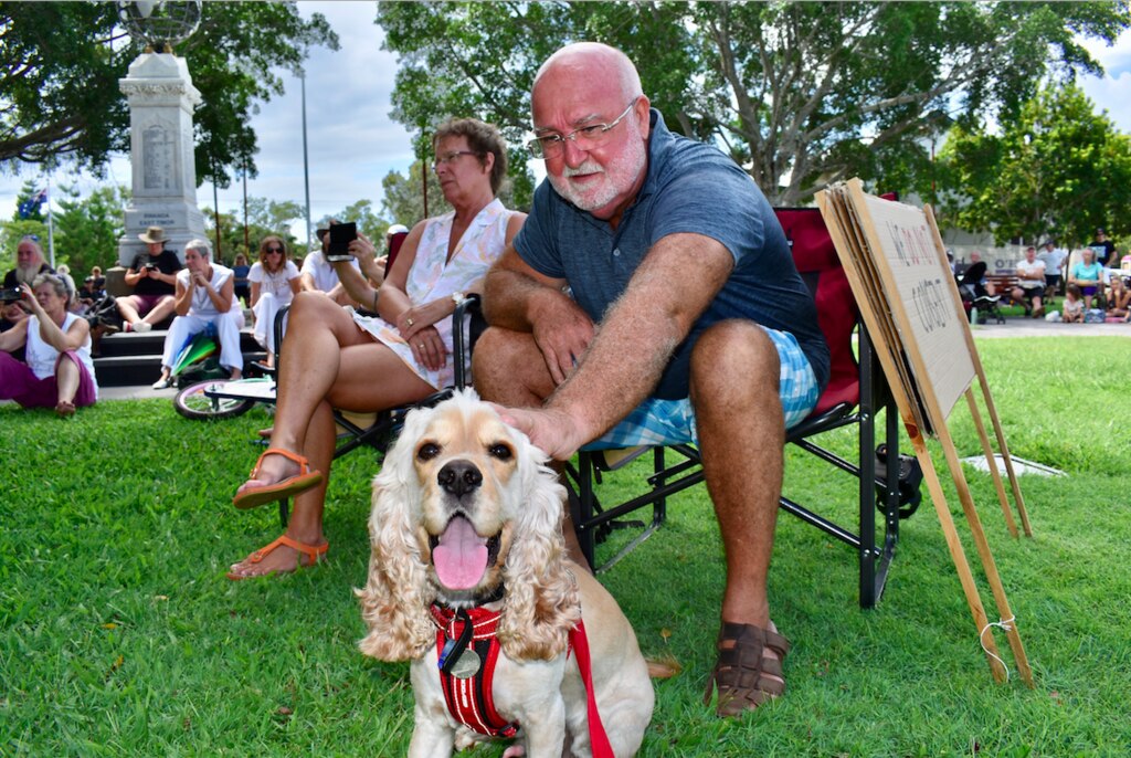 Henry the cocker spaniel, 1, didn't know why he was attending the event, however, was just happy to be involved. Picture: Isabella Magee