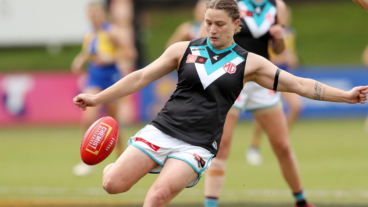 Abbey Dowrick has earned a Rising Star nomination in her debut AFLW game. Picture: Will Russell/AFL Photos via Getty Images