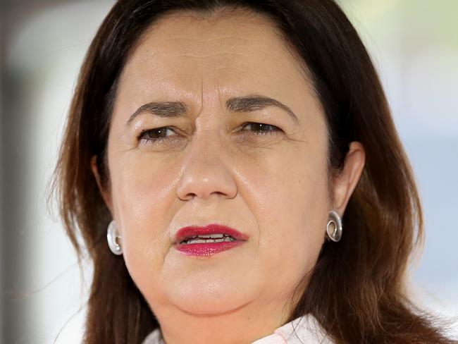 BRISBANE, AUSTRALIA - NewsWire Photos, MARCH 1, 2021  Queensland Premier Annastacia Palaszczuk speaks at a press conference at the Cross River Rail site at Roma Street. Picture: NCA NewsWire / Jono Searle