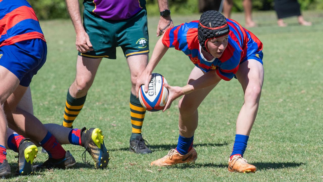 Downlands 16B vs TGS 16B. 2024 O'Callaghan Cup day at Downlands College. Photo by Nev Madsen