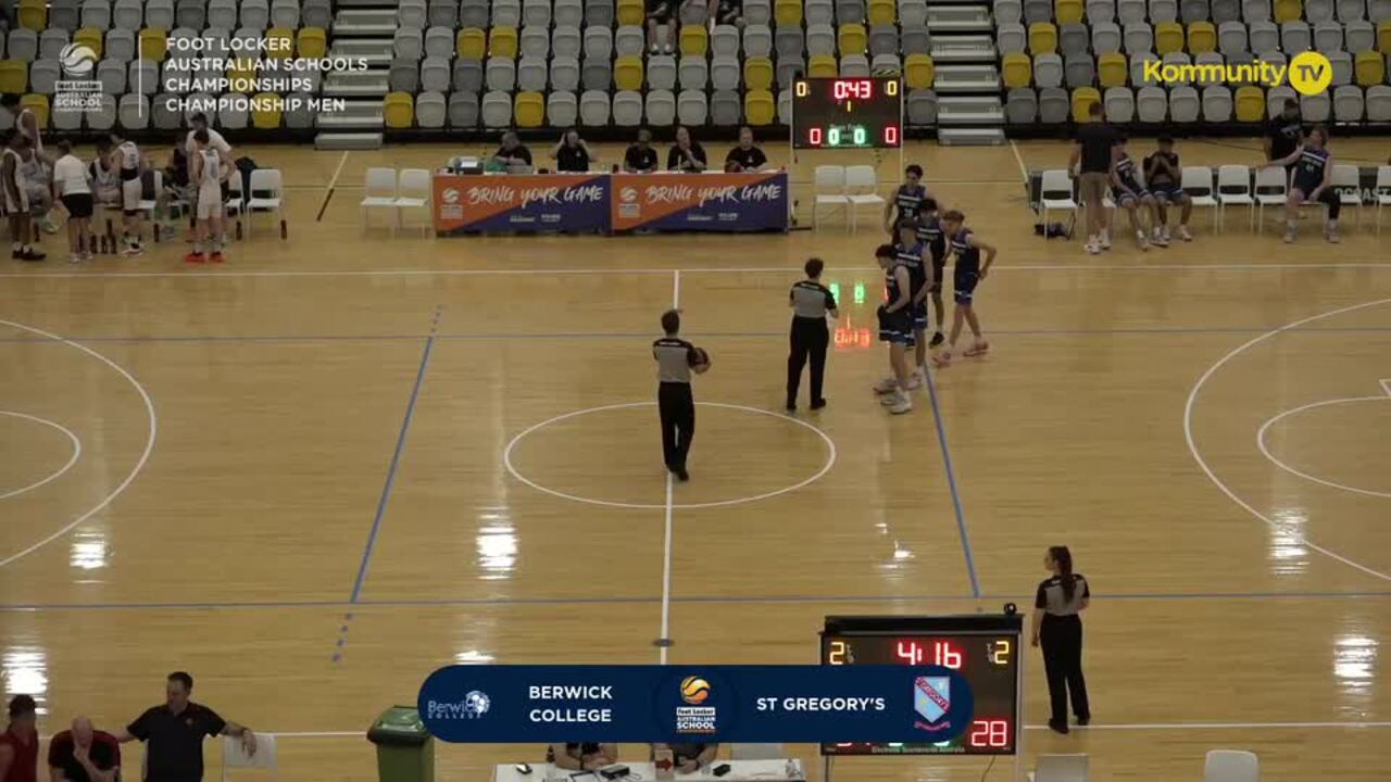 Replay: Berwick College v St Gregory's College (Men Champ QF)—2024 Basketball Australia Schools Championships Day 3