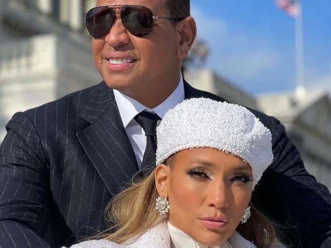 Jennifer Lopez (jlo) and Alex Rodriguez outside the US Capitol on Inauguration Day, 2021. Picture: @jlo/Instagram, , Source: https://www.instagram.com/p/CKRxhO3JqiC/