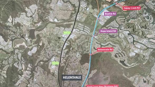 New mapping released for the Coomera Connector showing the first stage from Nerang to Coomera.