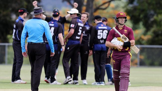 Premier: Fitzroy Doncaster’s Noah Korkolis walks off. Picture: George Sal