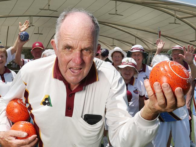 Jeff Taylor lives for his bowls at Wavell Heights bowls club. Pic Annette Dew