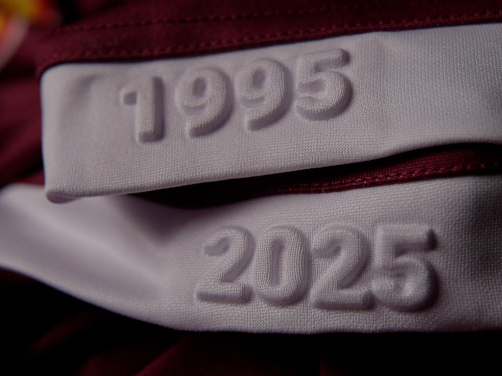 The 2025 Queensland Maroons State of Origin jersey for this years series pays respect to the 1995 winners. Picture: QRL