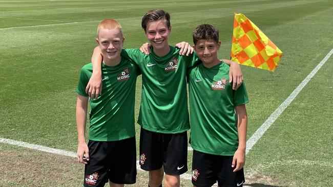 Kelvin Grove State College semi-final scorers Zac Fowler, Sayre Lotstutter and Charbel Buller.