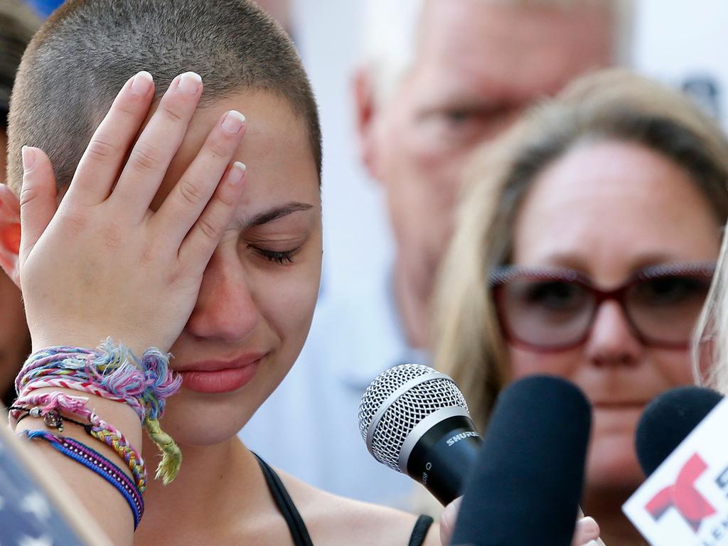 Students who survived the shooting, including Emma Gonzalez, took action which echoed around the world. Picture: AFP/Rhona Wise