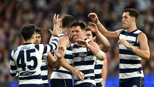 The Geelong were in control until Brisbane’s superb finish. (Photo by Quinn Rooney/Getty Images)