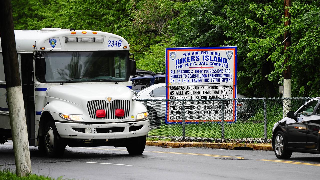 The entrance to the Rikers Island penitentiary complex in New York.