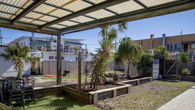 Scott Imlach's new Nobby's brunch spot The Backyard Cafe. The green space at the back is still under construction. Picture: Jerad Williams.