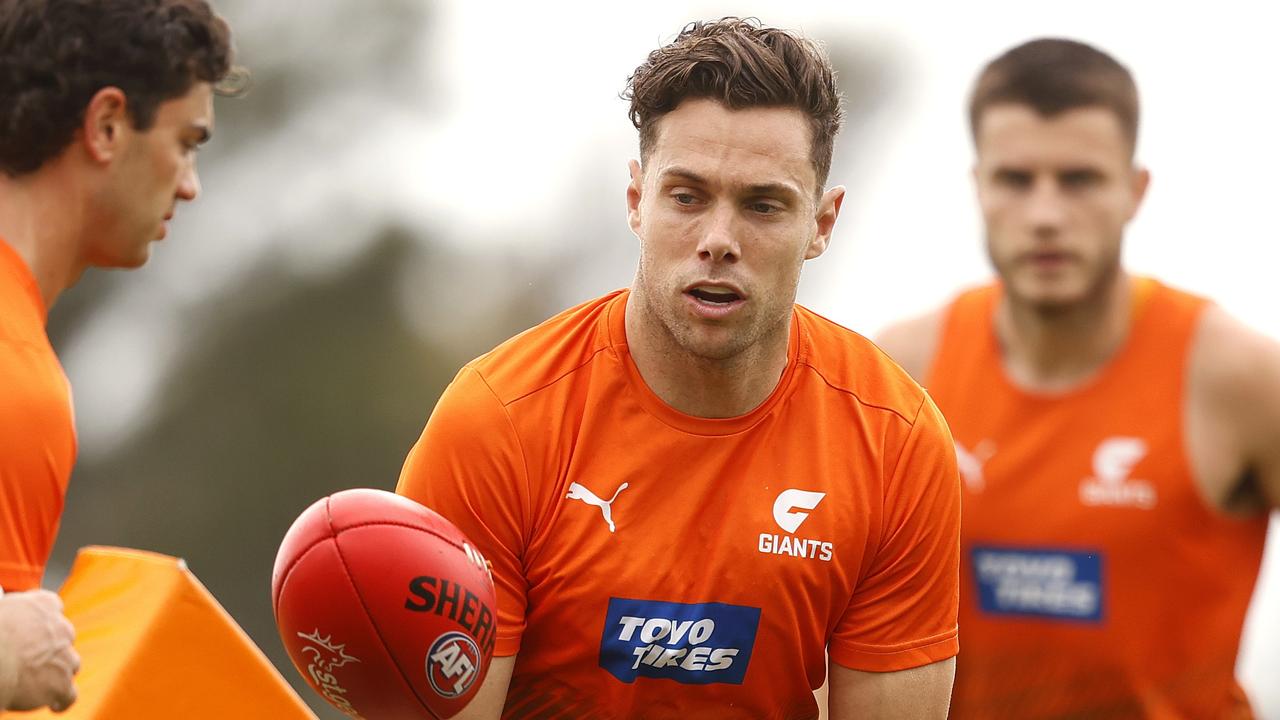 Josh Kelly in action during GWS Giants pre season training.