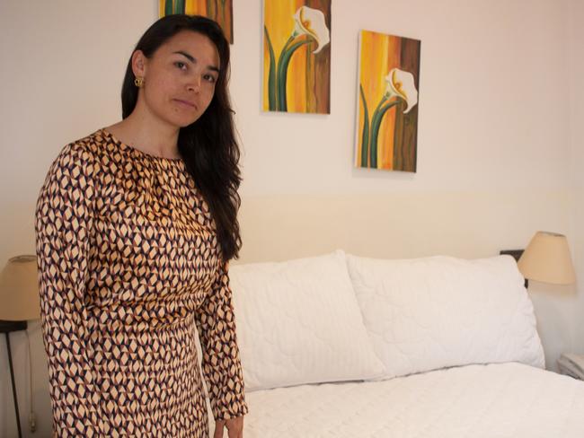 Manager Ingrid Hernandes inside the Bogota hotel where Cassandra Sainsbury stayed. Picture: Joe Parkin Daniels