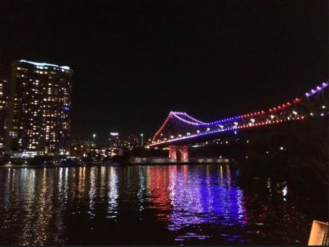 AU QLD:    Story Bridge in Brisbane Goes Red, White and Blue for Manchester Victims   May 22