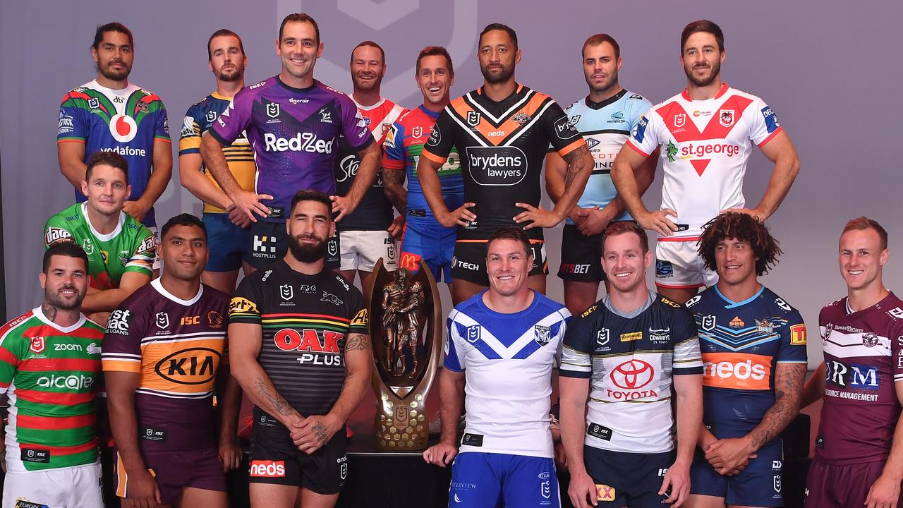 NRL captains at the season launch.