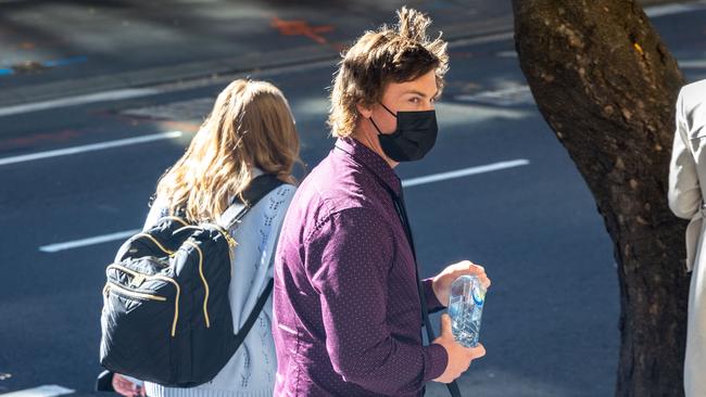 Alex Dryer, a man alleged to be involved in a caravan park stabbing, is pictured leaving Downing Centre District Court. Picture: NCA NewsWire / Seb Haggett