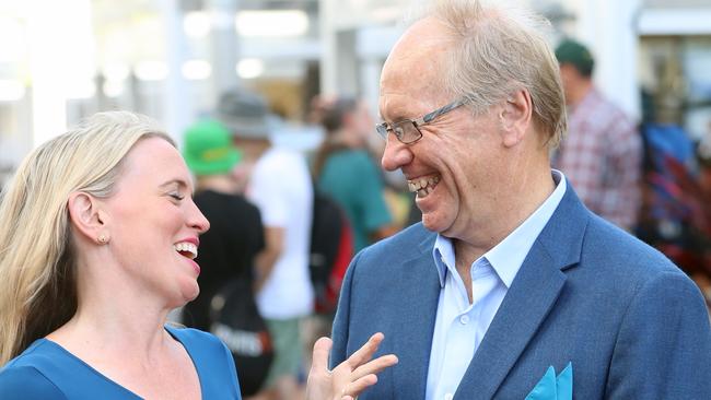 Minister for the Commonwealth Games Kate Jones and GOLDOC Chairman Peter Beattie.