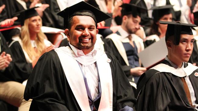 Dr Dinesh Palipana at his Griffith School of Medicine graduation ceremony. Photo: Mike Batterham