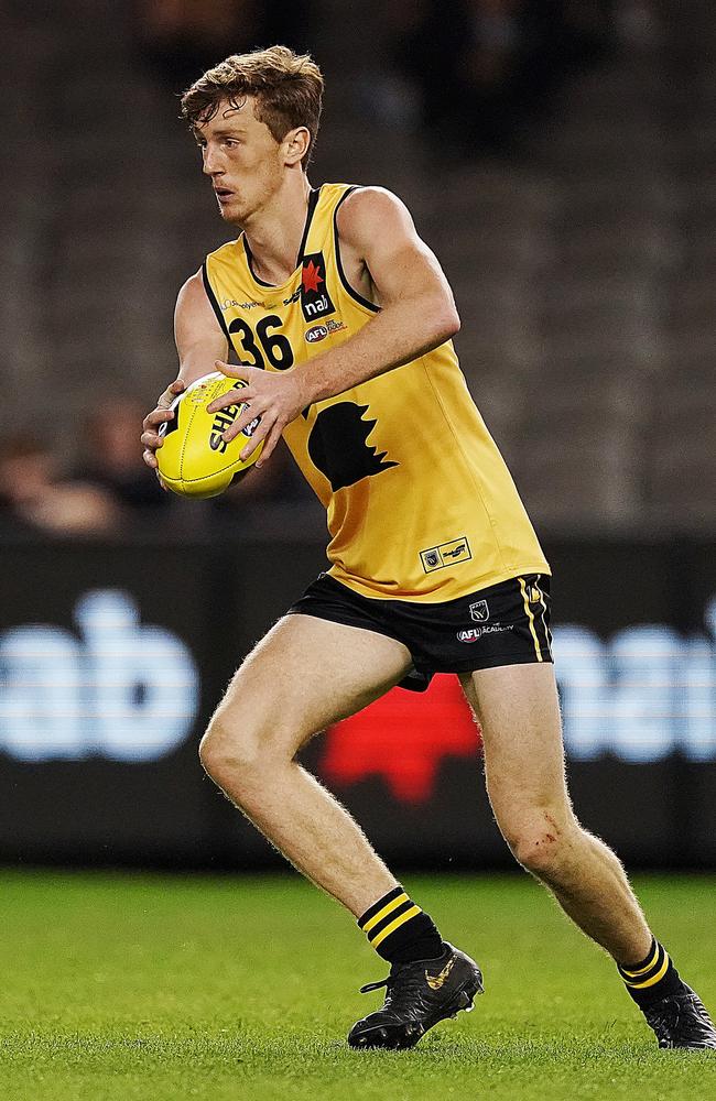 Denver Grainger-Barras might be a player the Cats target as a tall defender. Picture: Michael Dodge/AFL Photos