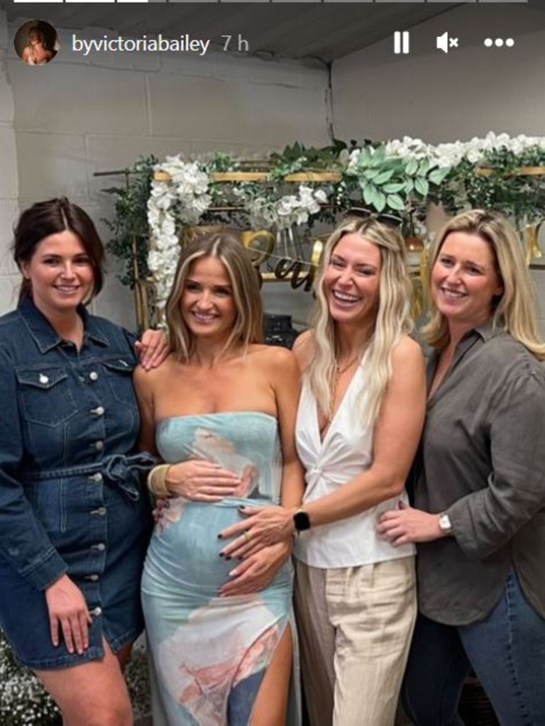 Rabbitoh's star Sam Burgess's pregnant girlfriend Lucy Graham posts pics of her "babyshower/wedding" on Instagram. Photo: Instagram, @lcygrhm