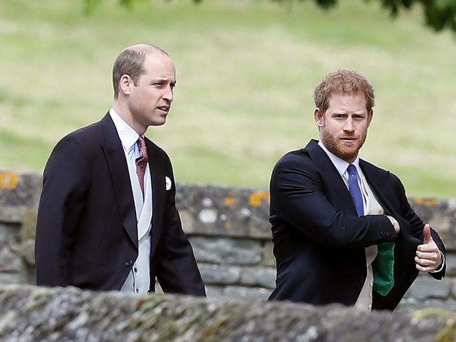 Wills and Harry have arrived. Picture: AP Photo/Kirsty Wigglesworth