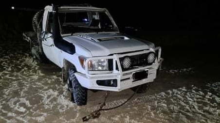 Claytons Towing is urging people to drive safely on beaches following a car rollover at Teewah Beach on Saturday night. Picture: Supplied.