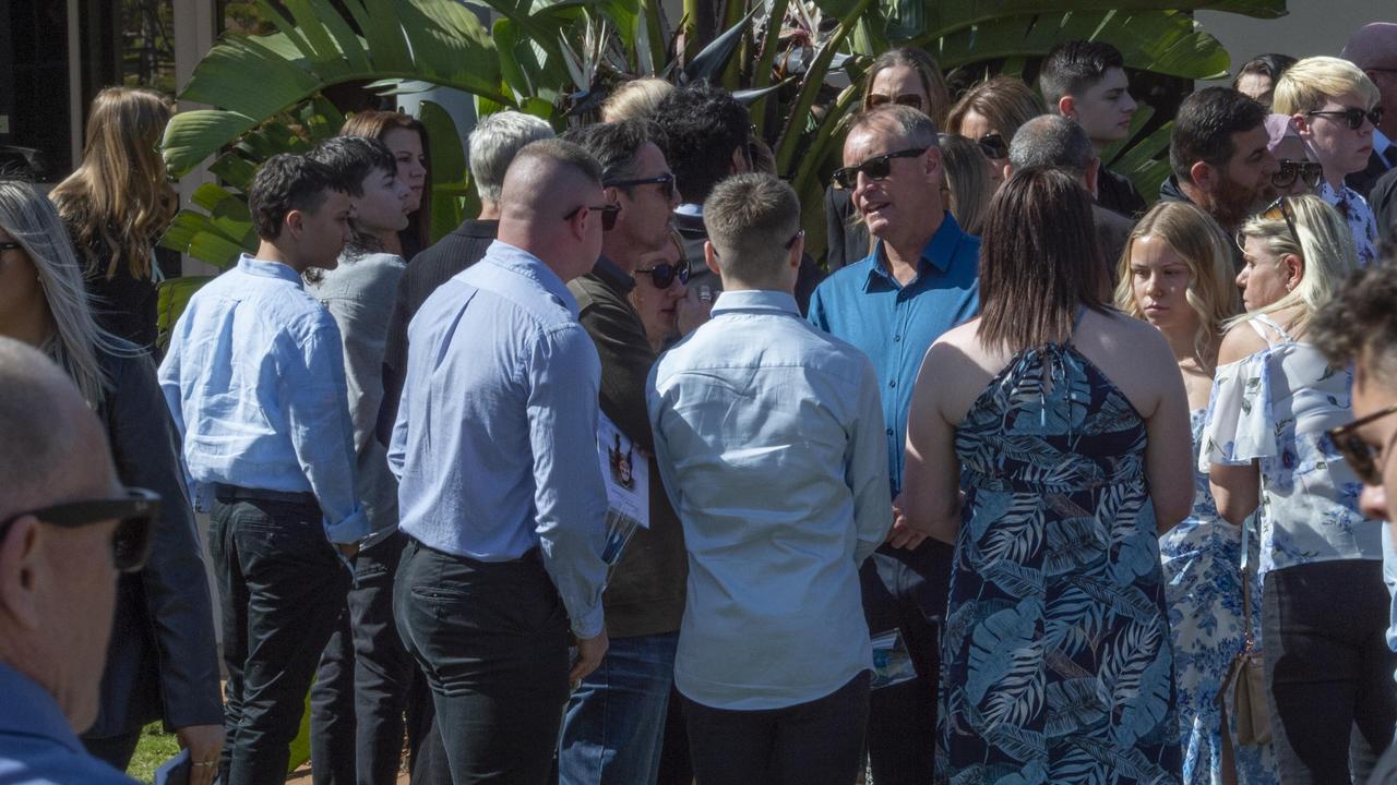 Attendees wore sky blue, Gabby’s favourite colour. Picture: NCA NewsWire / Monique Harmer