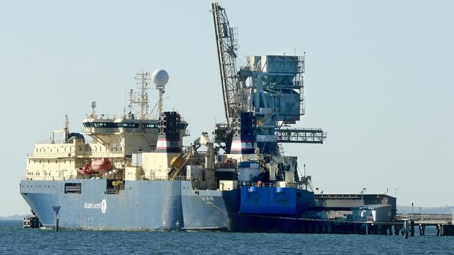 Basslink Repair Vessel Ile De Re in dock at Point Henry. Picture: Alison Wynd