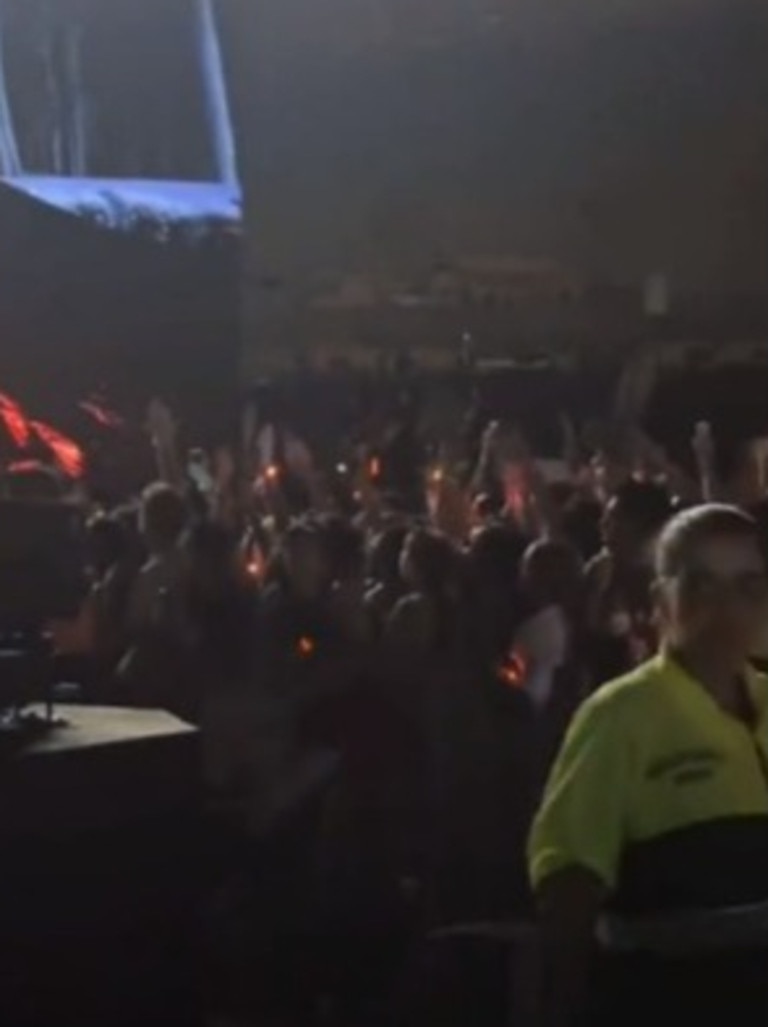 Footage from the concert shows fans begging for water.