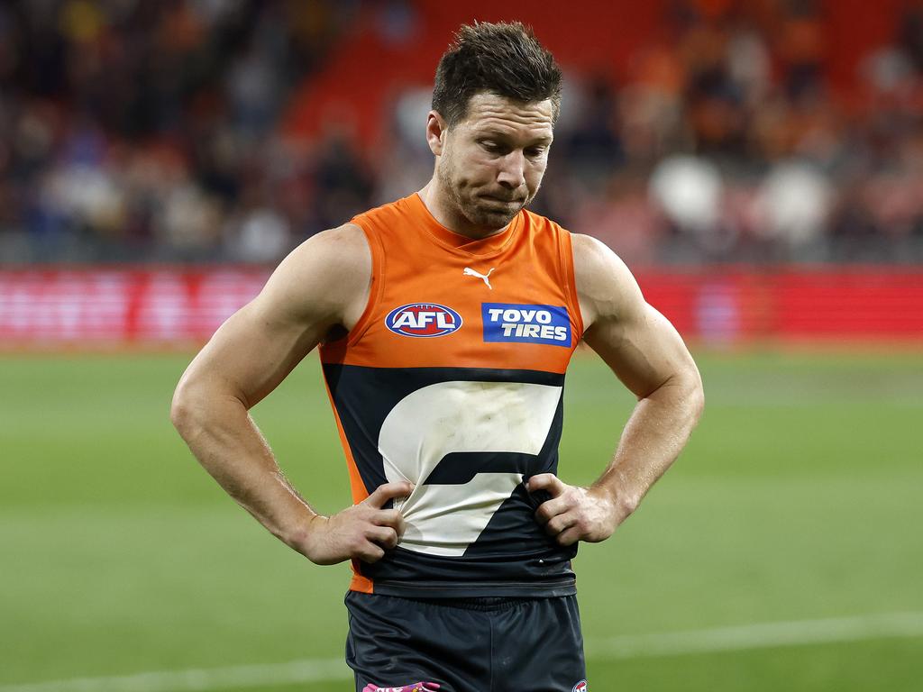 Giants captain Toby Greene apologised on behalf of the men’s playing group on a club-wide call on Friday that included GWS’ AFLW team. Picture: Phil Hillyard