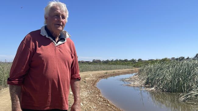 Clem Mason said farmers at Jervois had been working around the clock to maintain the integrity of their levees and save their livelihoods. Picture: Dylan Hogarth