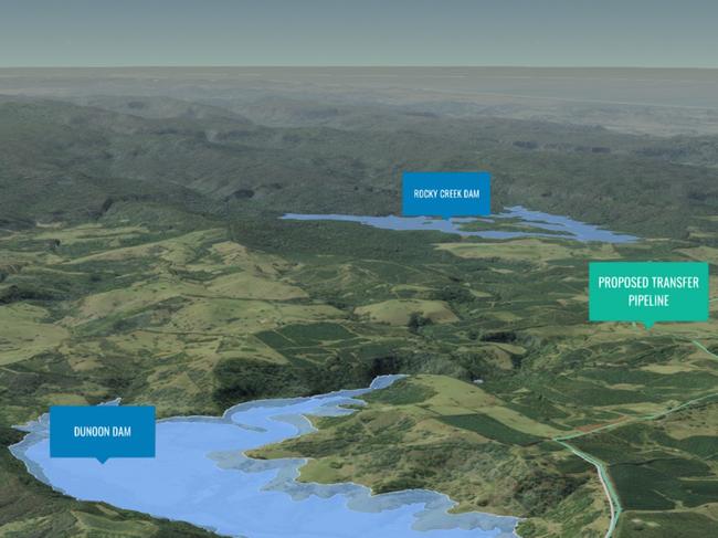 A 3D version of what a possible Dunoon Dam would look like is available from the Rous County Council website.