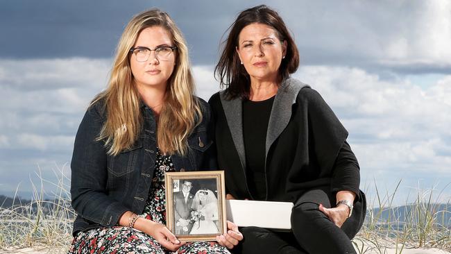 Melinda Walsh and her daughter Marnie on the Gold Coast. Walsh is in a bitter two-year dispute with the Public Trustee over the handling of her late parents' estate. Picture: Nigel Hallett