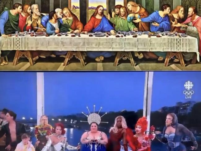 The last supper scene from the Paris 2024 opening ceremony. Picture: X