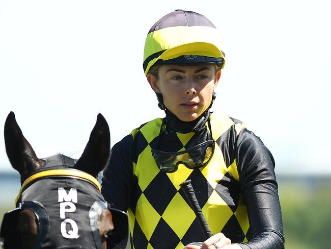 SYDNEY, AUSTRALIA - DECEMBER 16: Mikayla Weir riding Bomarea wins Race 5 TAB Highway Plate during Sydney Racing at Royal Randwick Racecourse on December 16, 2023 in Sydney, Australia. (Photo by Jeremy Ng/Getty Images)