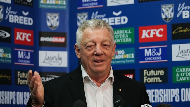 Canterbury GM of football Phil Gould addresses media to discuss the Josh Addo-Carr cocaine scandal. Picture: NewsWire / Gaye Gerard