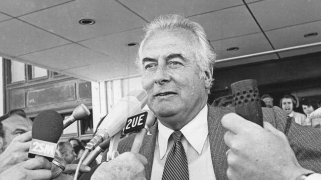 Gough Whitlam during the dismissal of his Government in 1975. Picture: News Corp