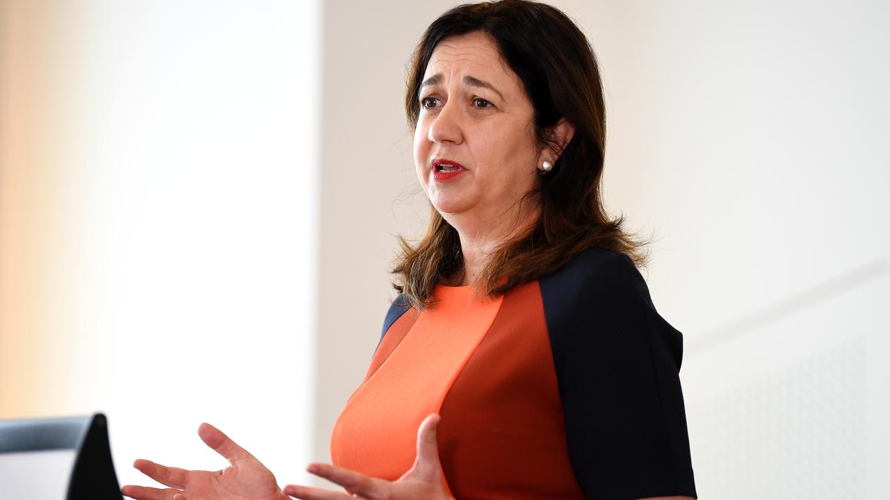 Queensland Premier Annastacia Palaszczuk said the zero cases was “wonderful” but would not commit to lockdown being lifted Monday. Picture: NCA NewsWire / Dan Peled