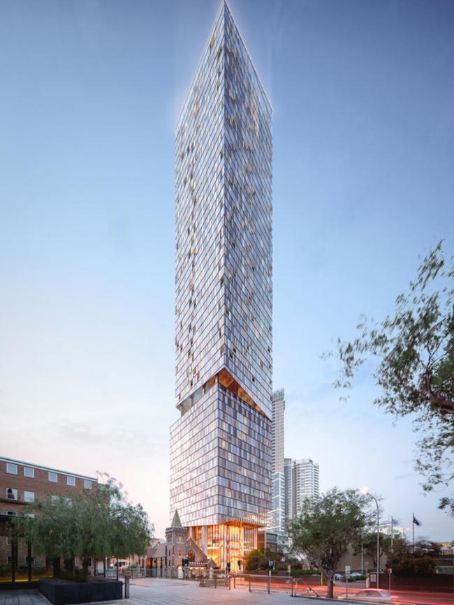 The hotel at 1-10 Phillip will soar over 55 storeys.