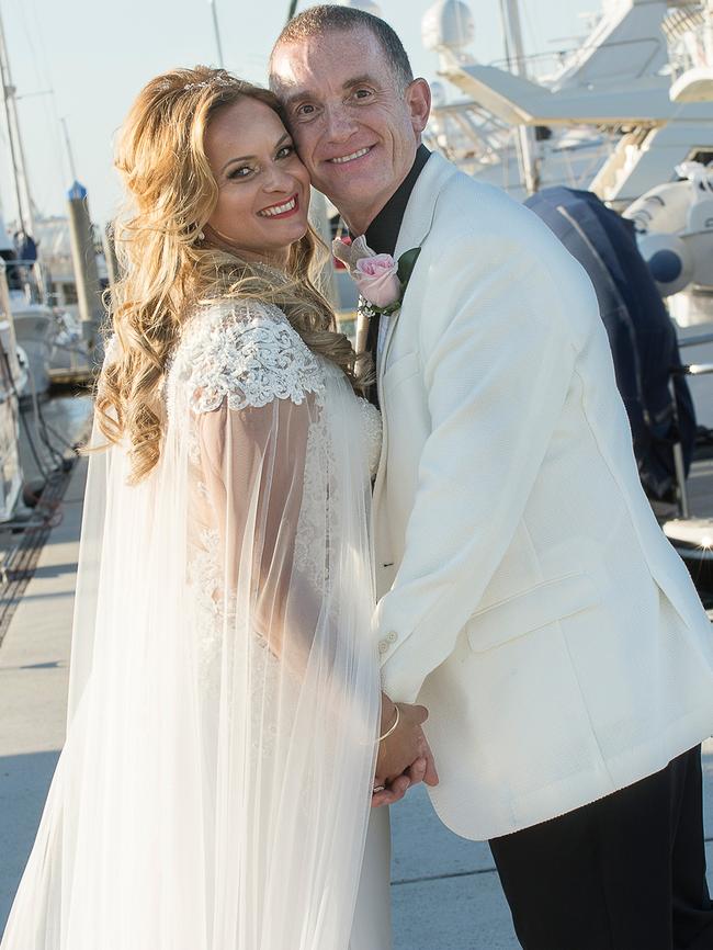 Mike Timoney pictured with Ildi Redak on their wedding day last year.