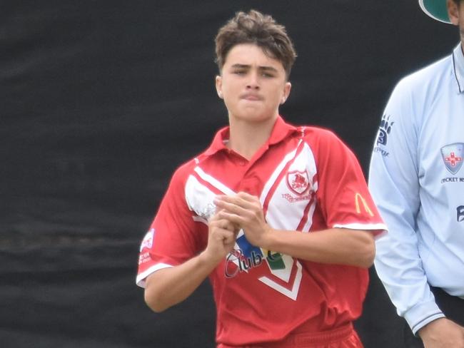 Blake Cattle prepares to bowl. Picture: Sean Teuma. AW Green Shield round one, St George vs Northern District, Hurstville Oval, 17 December 2023