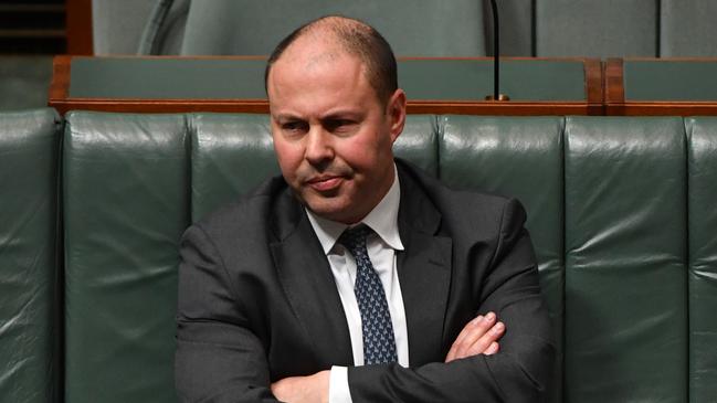 Treasurer Josh Frydenberg in question time on Wednesday. Picture: AAP